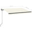 markise m. LED + vindsensor 350x350 cm automatisk cremefarvet