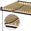 markise m. LED + vindsensor 350x250 cm automatisk gul og hvid