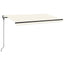 markise m. LED + vindsensor 450x300 cm automatisk cremefarvet