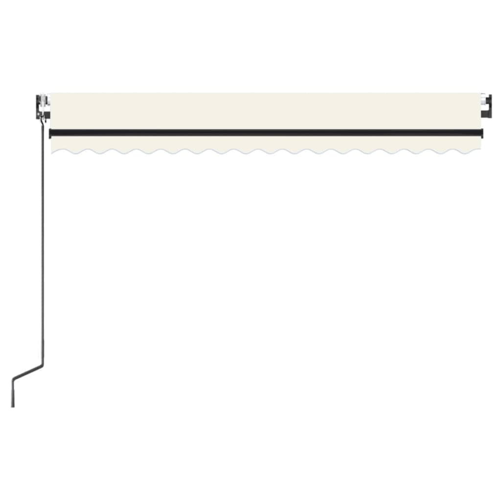 markise m. LED + vindsensor 450x300 cm automatisk cremefarvet