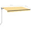 markise m. LED + vindsensor 450x300 cm automatisk gul og hvid