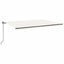 markise m. LED-lys 500x300 cm manuel betjening cremefarvet
