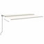 markise m. LED-lys 500x300 cm manuel betjening cremefarvet