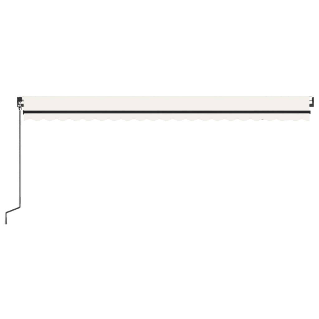 markise m. LED + vindsensor 500x300 cm automatisk cremefarvet