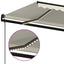 markise m. LED + vindsensor 500x300 cm automatisk cremefarvet