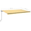 markise m. LED + vindsensor 500x300 cm automatisk gul og hvid