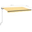 markise m. LED-lys 400x350 cm manuel betjening gul og hvid