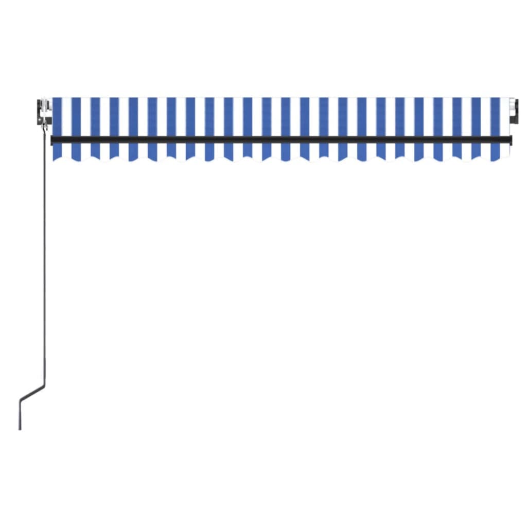 markise 400x350 cm automatisk betjening blå og hvid
