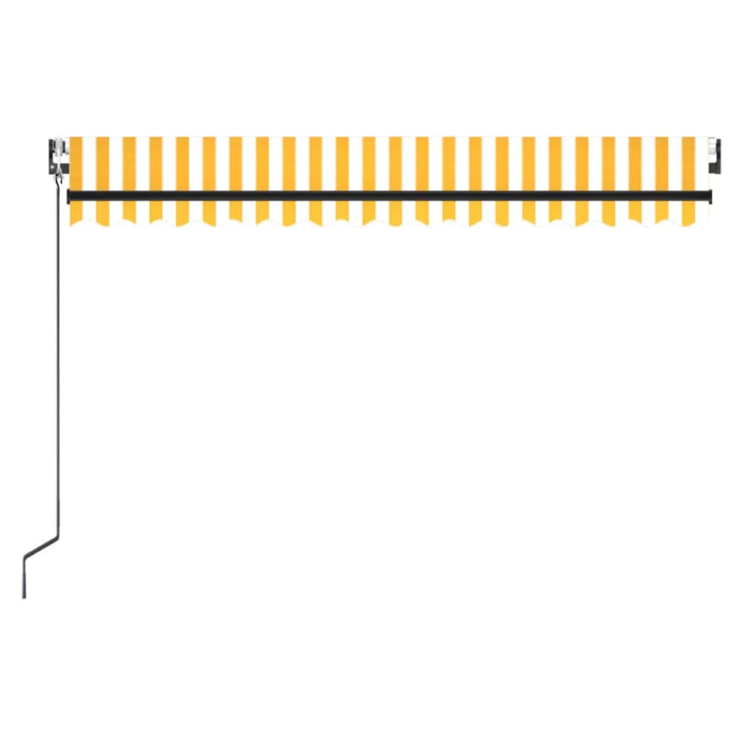 markise 400x350 cm automatisk betjening gul og hvid