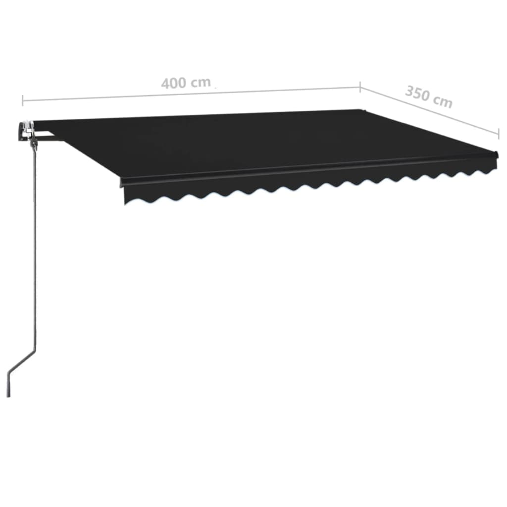 markise 400x350 cm automatisk betjening antracitgrå