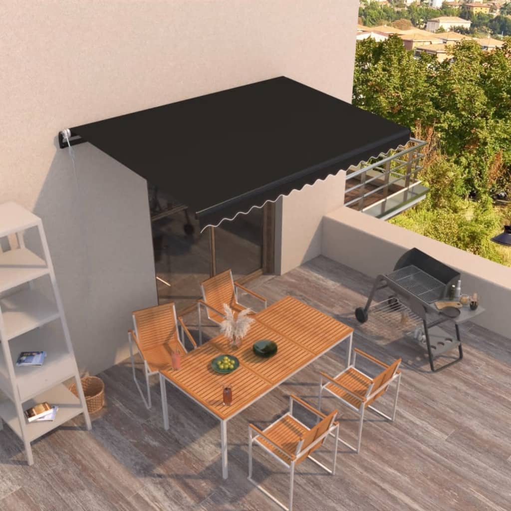 markise 400x350 cm automatisk betjening antracitgrå