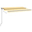 markise m. LED + vindsensor 400x350 cm automatisk gul/hvid