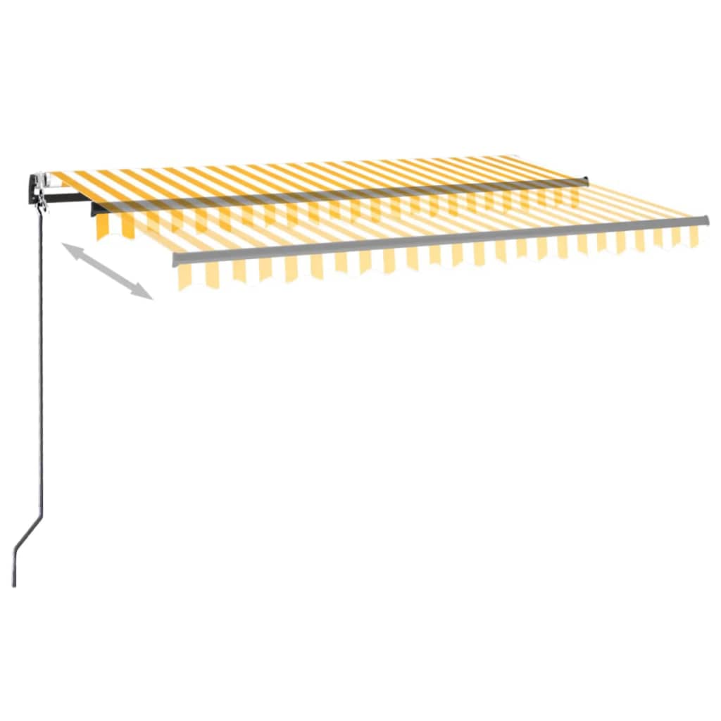 markise m. LED + vindsensor 400x350 cm automatisk gul/hvid