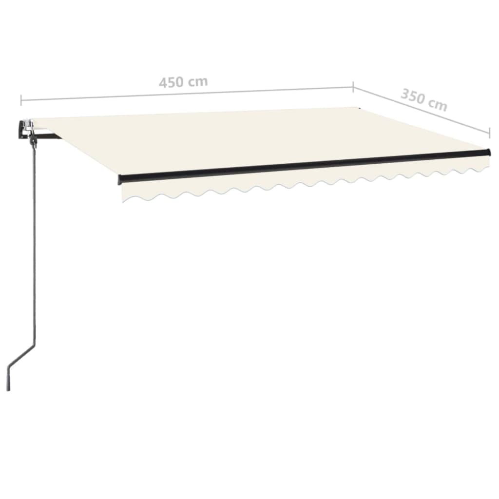 markise m. LED + vindsensor 450x350 cm automatisk creme