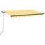 markise m. LED + vindsensor 450x350 cm automatisk gul og hvid