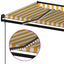 markise m. LED + vindsensor 450x350 cm automatisk gul og hvid