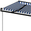 markise 500x350 cm automatisk betjening blå og hvid