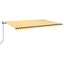 markise m. LED + vindsensor 500x350 cm automatisk gul og hvid