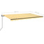 markise m. LED + vindsensor 500x350 cm automatisk gul og hvid