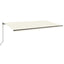 markise m. LED-lys 600x350 cm manuel betjening cremefarvet