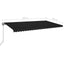 markise m. LED + vindsensor 600x350 cm automatisk antracit
