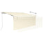 markise m. gardin + LED 3x2,5 m manuel betjening cremefarvet