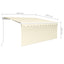 markise m. gardin 3,5x2,5 m manuel betjening cremefarvet