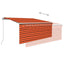 markise m. gardin 3,5x2,5 m manuel betjening orange og brun