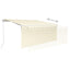markise m. gardin + LED 3,5x2,5 m manuel betjening cremefarvet