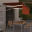 markise m. gardin+LED+vindsensor 4x3 m automatisk orange/brun