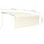 markise m. gardin 4,5x3 m manuel betjening cremefarvet