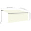 markise m. gardin + LED 3x2,5 m manuel betjening cremefarvet