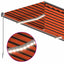 markise m. gardin + LED 3x2,5 m manuel betjening orange og brun