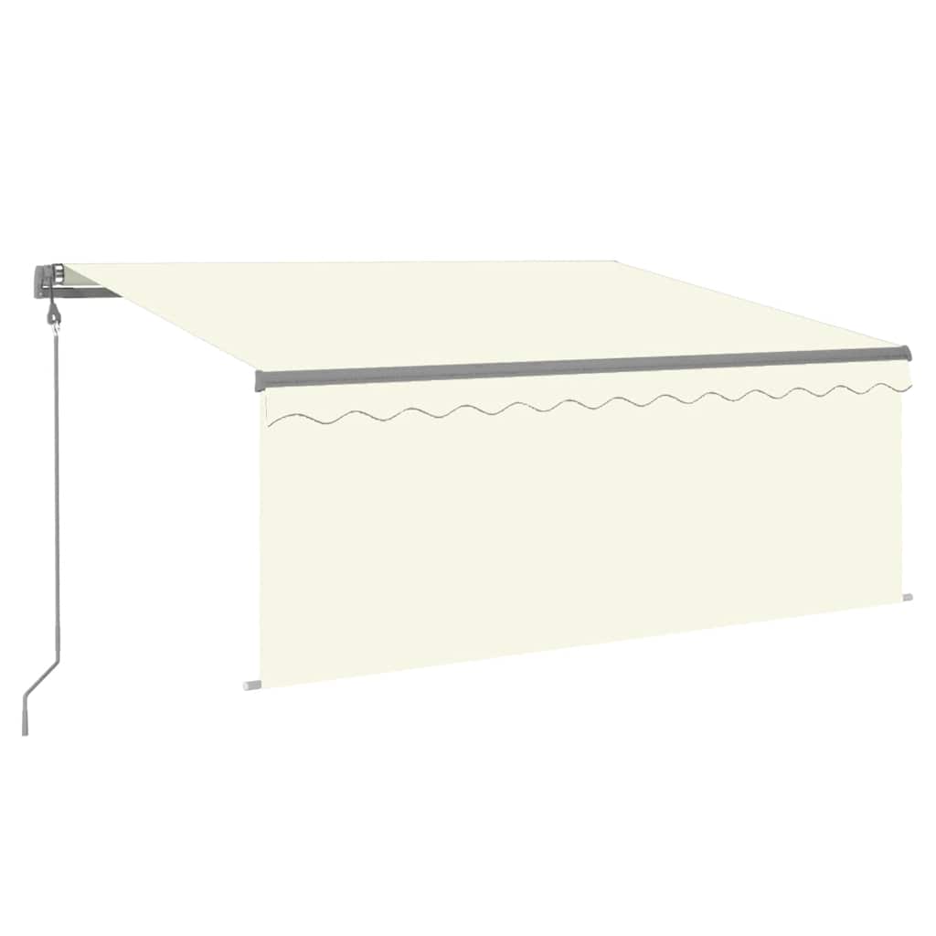 markise m. gardin 3x2,5 m automatisk betjening cremefarvet