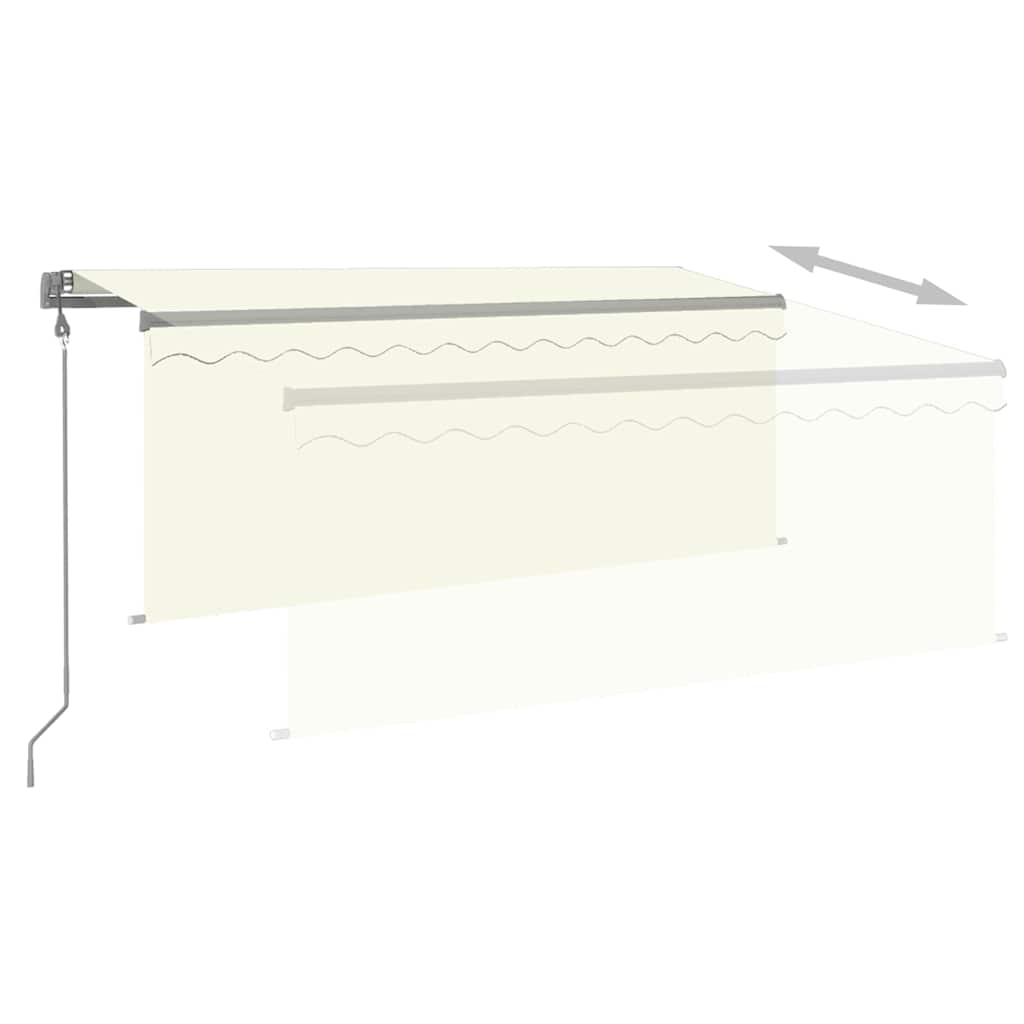 markise m. gardin 3x2,5 m automatisk betjening cremefarvet