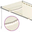 markise m. gardin + LED 4x3 m manuel betjening cremefarvet