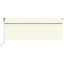 markise m. gardin+LED+vindsensor 4x3 m automatisk cremefarvet