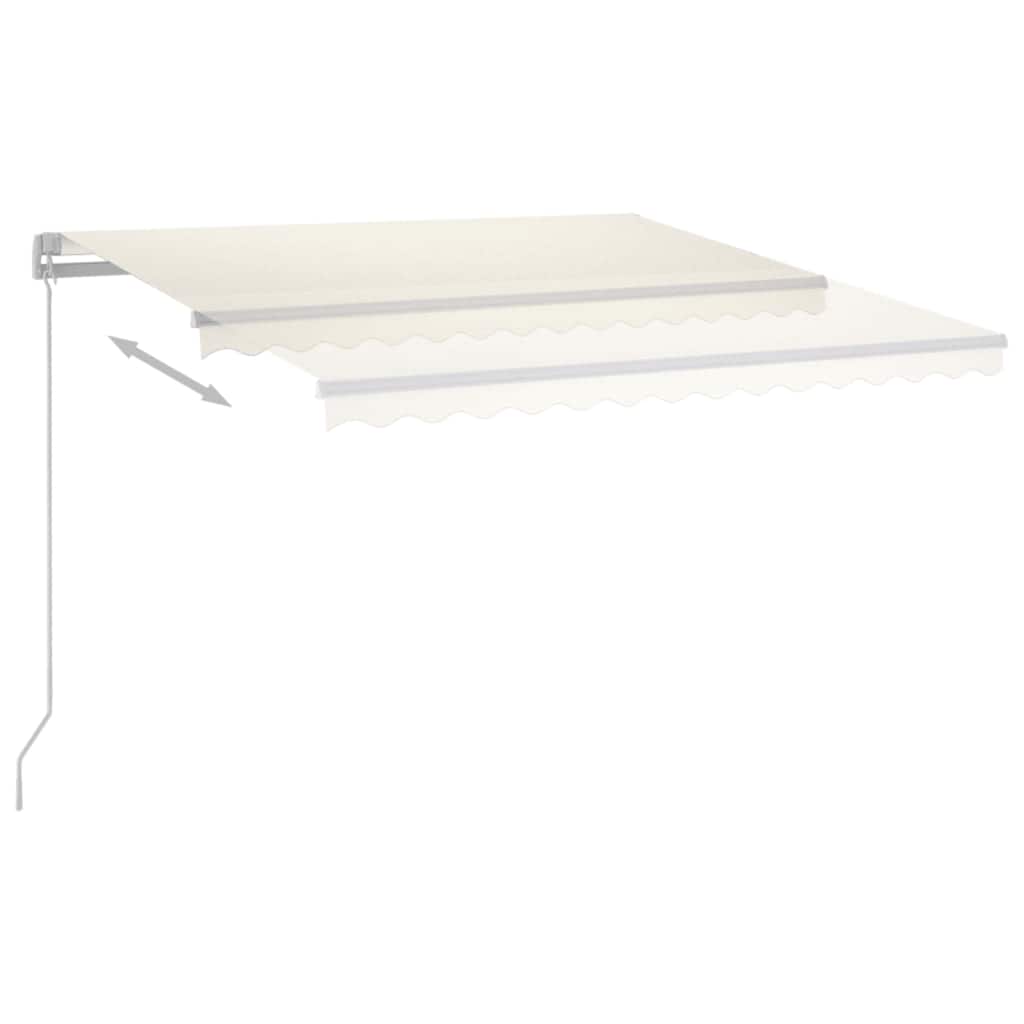 markise m. LED-lys + vindsensor 3x2,5 m automatisk cremefarvet