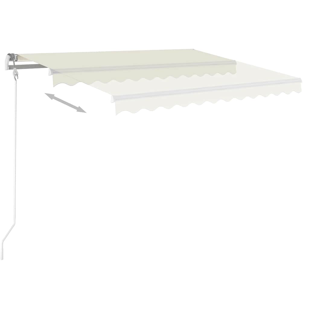 foldemarkise m. stolper 3,5x2,5 m manuel betjening cremefarvet
