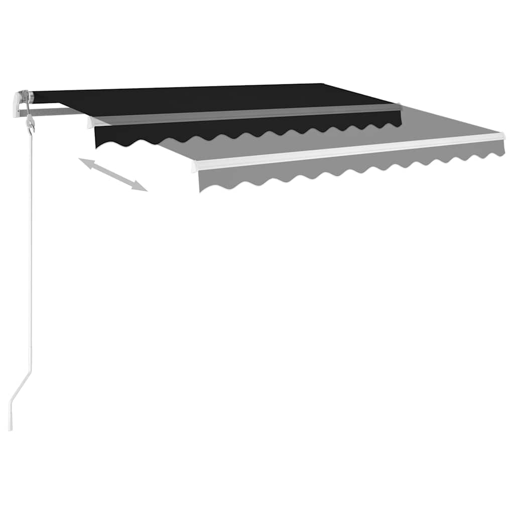 foldemarkise m. stolper 3,5x2,5 m manuel betjening antracit