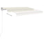 markise m. LED-lys 3,5x2,5 m manuel betjening cremefarvet