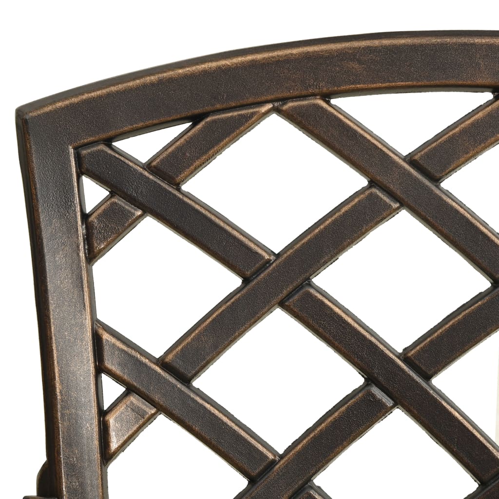 bistrosæt 5 dele støbt aluminium bronzefarvet