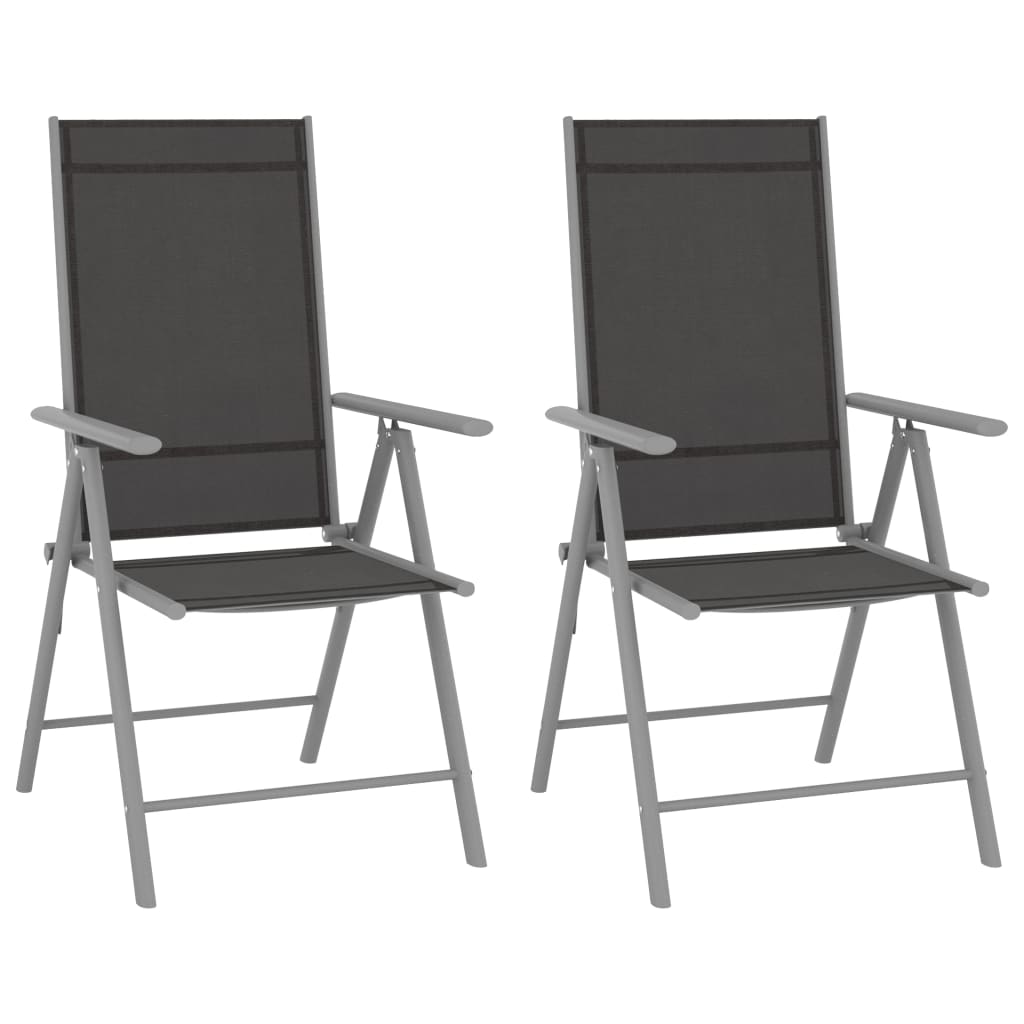 bistrosæt 3 dele aluminium og textilene sølvfarvet