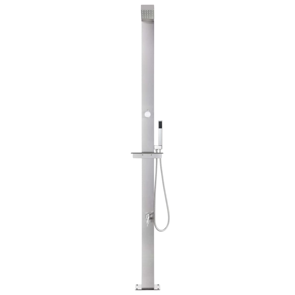 havebruser med brun bund 225 cm rustfrit stål