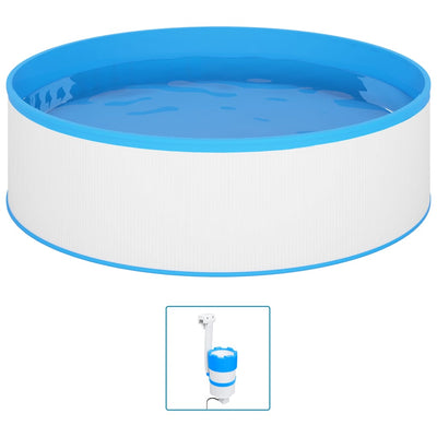 splasher pool med hængende skimmer og pumpe 350x90 cm hvid