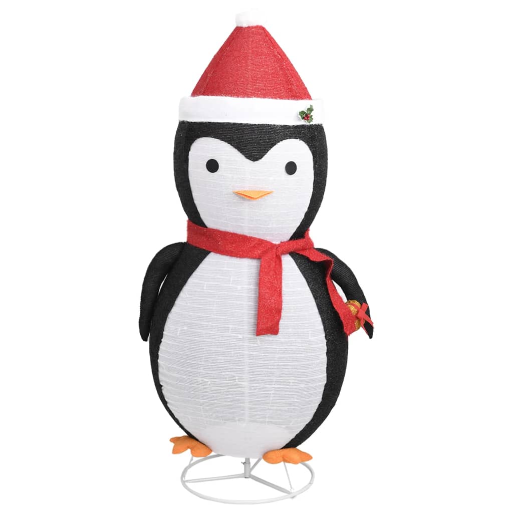 dekorativ julepingvin m. LED-lys 180 cm luksuriøst stof