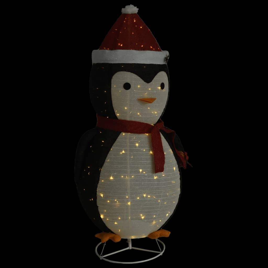 dekorativ julepingvin m. LED-lys 180 cm luksuriøst stof