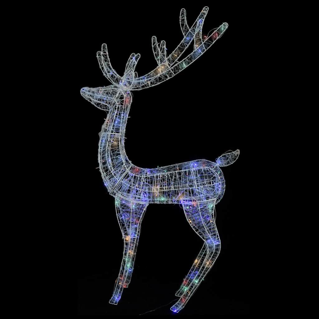 julerensdyr XXL 180 cm 250 LED'er akryl flerfarvet