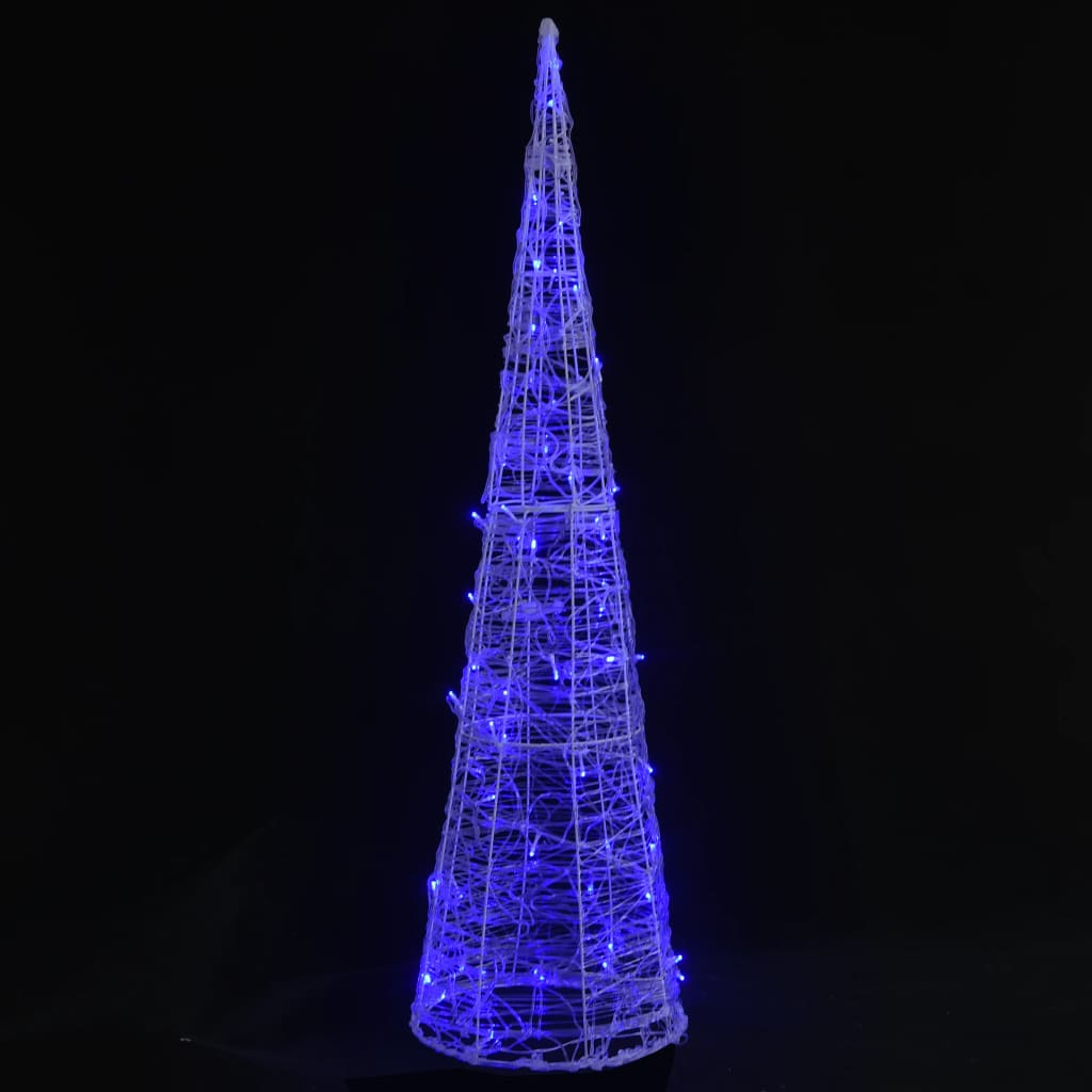 dekorativ lyspyramide LED 120 cm akryl blå