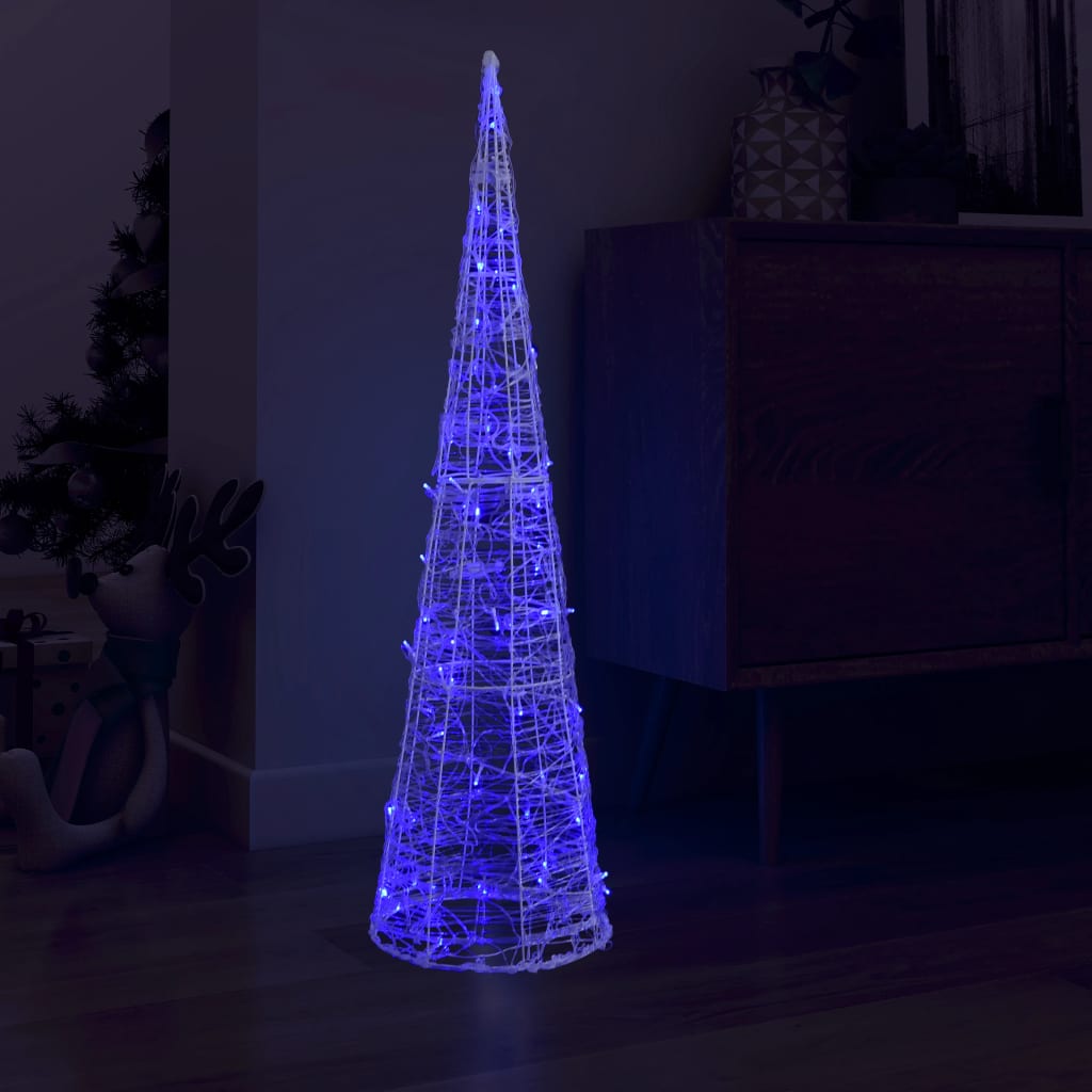 dekorativ lyspyramide LED 120 cm akryl blå